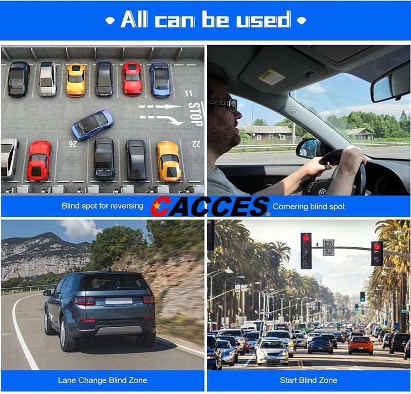 Cacces Blind Spot Mirror Oval/Round/Fan/Square/Rectangle/Rhombus/ HD Glass Frameless Convex Rear View Mirrors Universal Option with Blu-Ray Lens for Car Safety