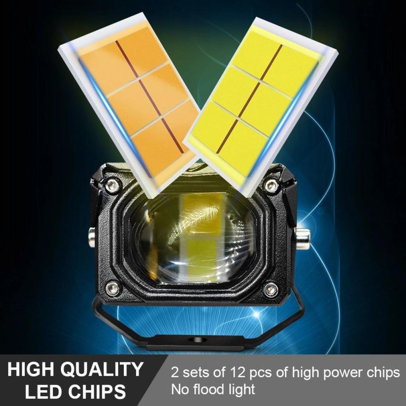 Hot Sale U9 LED Work Light 50W Yellow Low Beam with White Beam LED Laser Series Headlight LED Motorcycle Lights