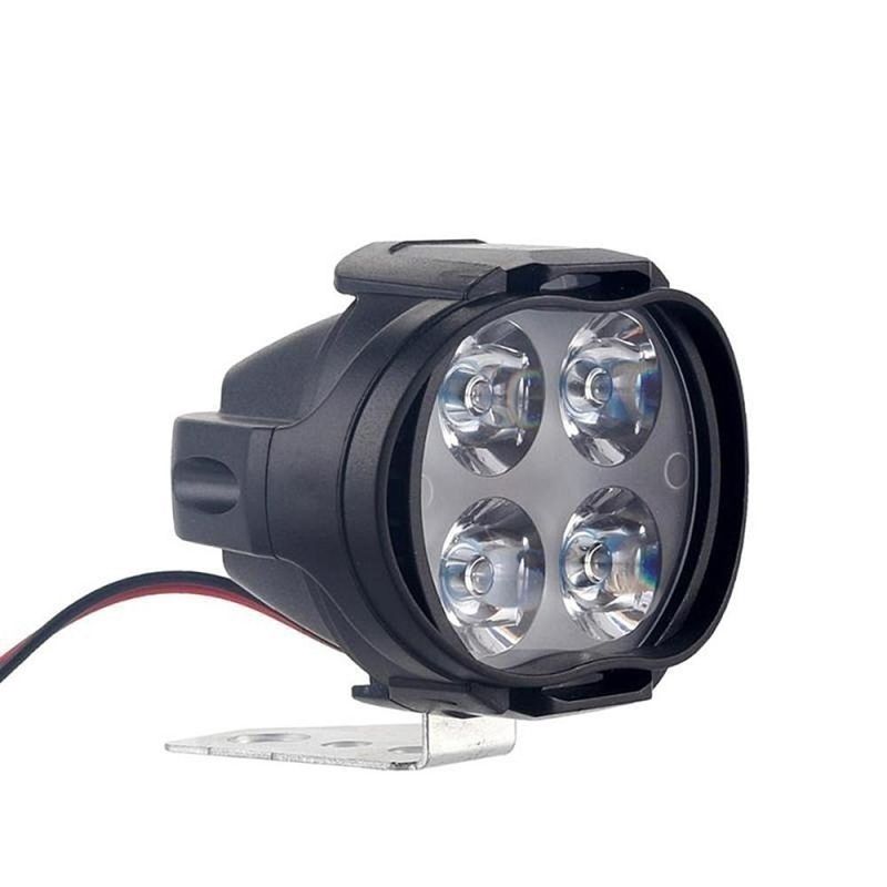 6 LED Motorcycle Light Headlight Assembly 10W 1000lm+Switch Universal Scooter Fog Spotlight 6000K White Car DRL Lamp E-Bike