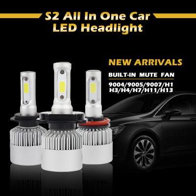 Hot Selling 2PCS S2 Headlight H7 LED Headlight H11 H4 Hi/Lo Beam PS24W Hir2car Headlight Bulbs 3000K 4300K 6000K 8000K COB Chip Auto Lamps