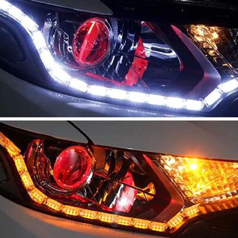 White/ Amber Switchback Flowing LED Flexible Crystal Strip Sequential DRL