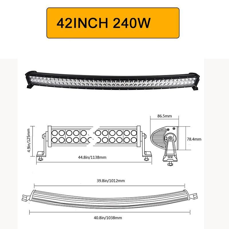 22 32 42 50 52′′ Inch Curved LED Light Bar Combo LED Work Light Bar Driving Offroad Car Truck 4X4 SUV ATV 12V 24V