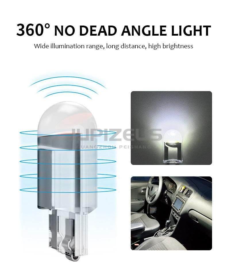 Glass High Bright Original COB T10 W5w 194 168 LED Car Bulb Green Red Blue Amber License Plate Lamp 12V Dome Light