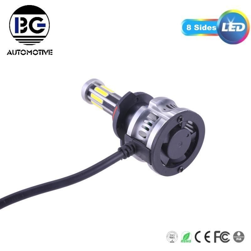 8 Sides LED Headlight 60W H4 H8 H9 H11 9005 COB Chips LED Car Headlight Bulb Kit