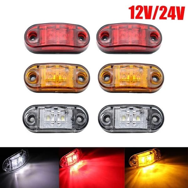 LED Side Marker Indicator Light Waterproof for 12V 24V Trailer Truck Bus Lorry Van Lamp Amber Red White