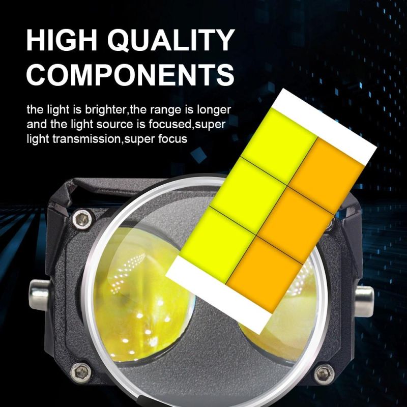 LED Headlights Double Lens Bi-Color Headlight 70W 14000lm 3000K/6000K 9-32V Csp Chip Auto Parts Projector Auto Car Lenses Headlight