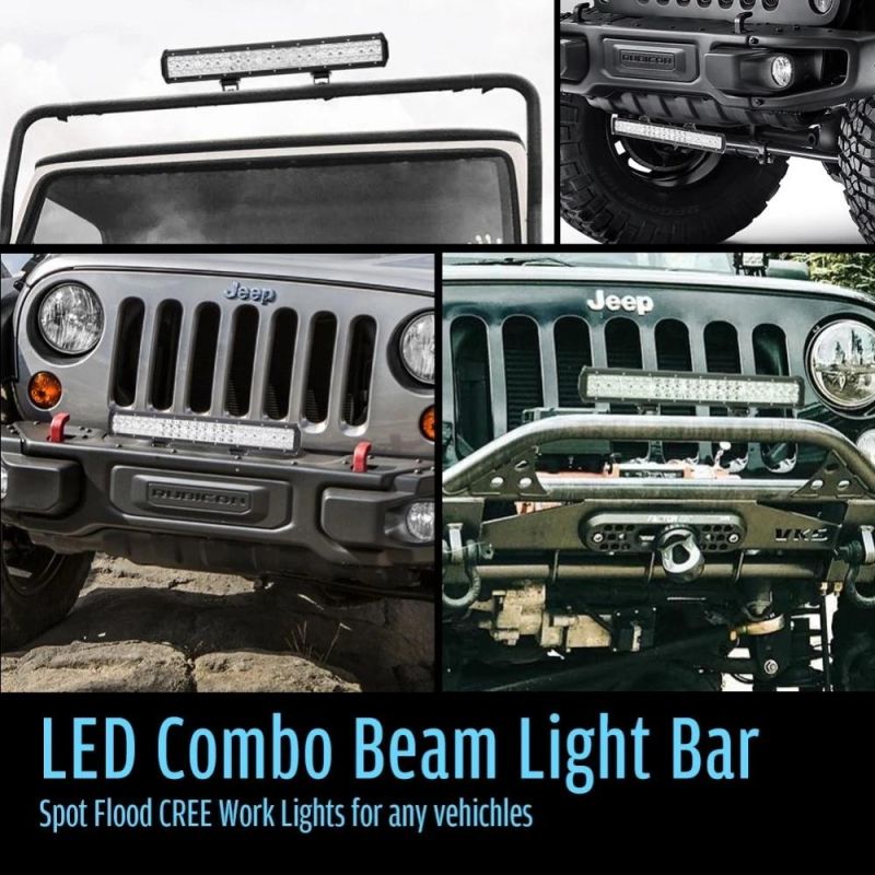 12 Inch LED Light Bar Spot Flood Combo 72W Work Light Driving Offroad Lighting Waterproof for SUV ATV Truck Boat