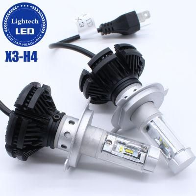 Lightech 40W White Yellow Blue 3 Color Sleeve 4500K 6000K 6500K X3 H4 LED Headlight Bulb