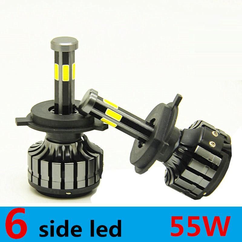 6 Side Chips Car Headlight LED Fog Lights 120W 12000lm H7 H4 H11 H13 9005 9006 3000K 6000K 8000K LED Lights for Auto Headlamp