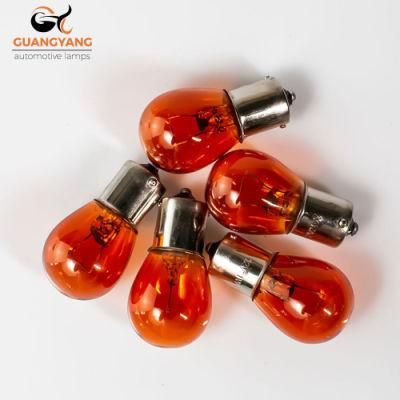 Car Halogen Bulb S25 Bau15s Amber 12V 21W Turning Light