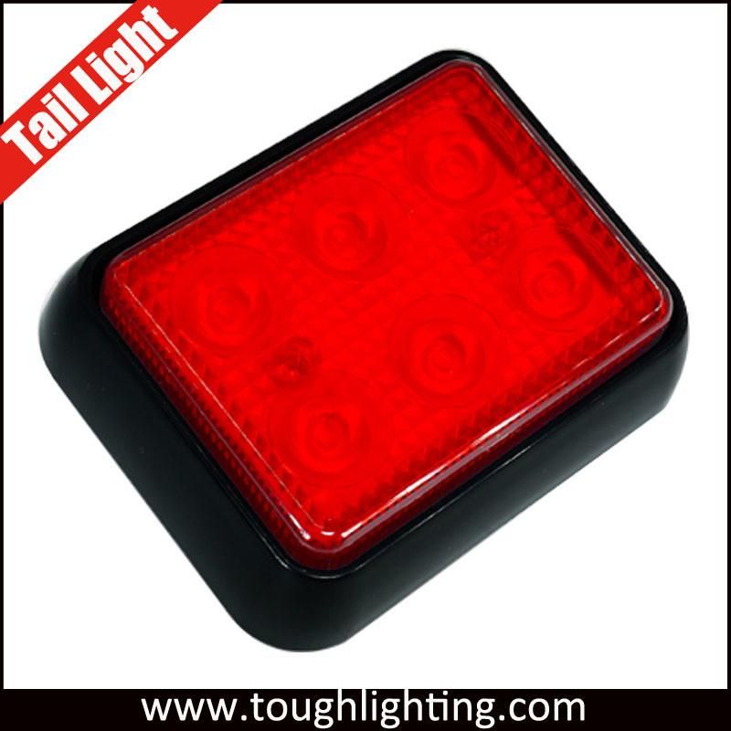 3.93" 6 Smds DC12/24V Red White Amber Square LED Trailer Stop Turn and Tail Light