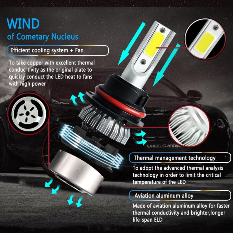 Lightech LED Car Light for 9007 C6 X3 S1 S2 K3