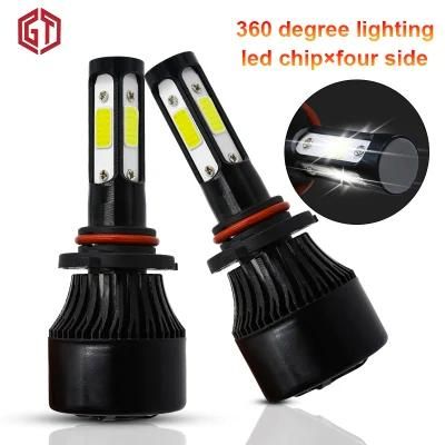 Hot Sell H4 LED Lights 4 Sides LED Headlight X7 6000K 8000lm Car LED Lights H4 H7 H11 9006