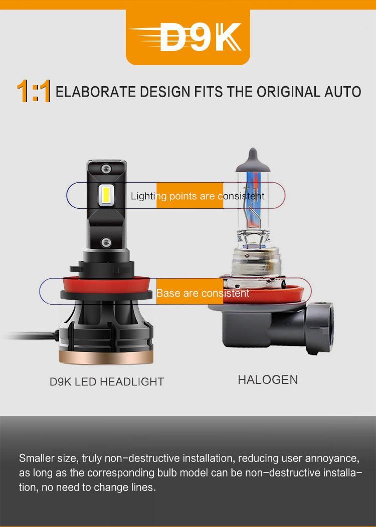 Car LED Headlight H1 H3 H7 H11 H16 6500K Super Bright H4 High Low Beam Integrated Car LED Auto Lamps