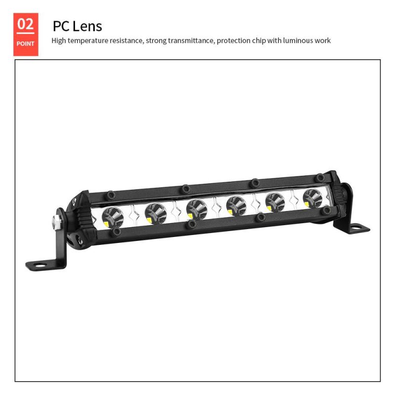 Dxz Ultra-Thin Small Single Row LED Light Bar Negotiable 6 to 48LED Car LED Work Light Auxiliary Lighting Spotlight Drivinglights