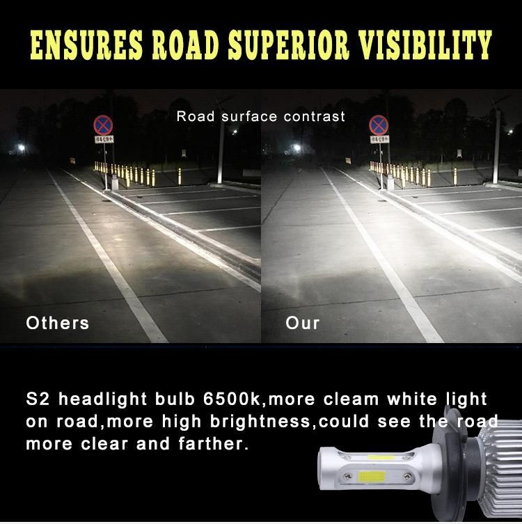 Auto Lighting Wholesale Three Side Head Lamp COB 72W 8000 Lumens 6500K  880 Conversion Kit S2 Car LED Headlight Bulb