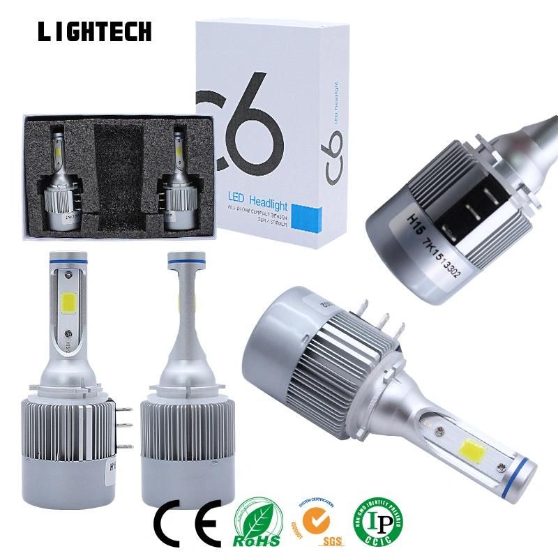 High Brightness H7 C6 Car H4 LED Headlight Bulbs with 38W 4800lm LED Car Headlight Kit H7 LED Car Headlight