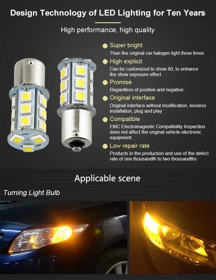 Ba15s 24V 1156 LED Turn Signal General Brake Lamp Reverse Lamp 5050 13 SMD Interior Light Daytime Driving Light