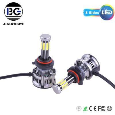 Car Auto Parts Bulb H1 H11 H13 8 Sides LED Headlight H4 LED H7 9005 9006 LED Headlight Bulb