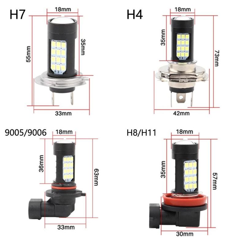 Super Bright Car H4 H7 H8 H11 LED 9006 Hb4 9005 Hb3 Fog Lights Bulb 100W COB White Car Headlight LEDs Light DC 12V