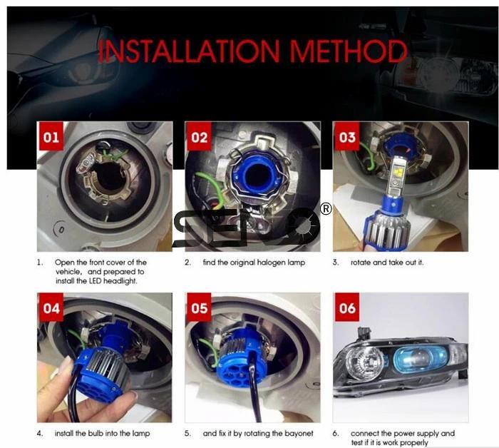 T1 H4 LED Headlight H7 Headlight H1 H3 H11 880 9005 9006 Headlight Turbo 70W 7000lm Auto Lights Automobiles Headlamp 6000K Auto Lamps