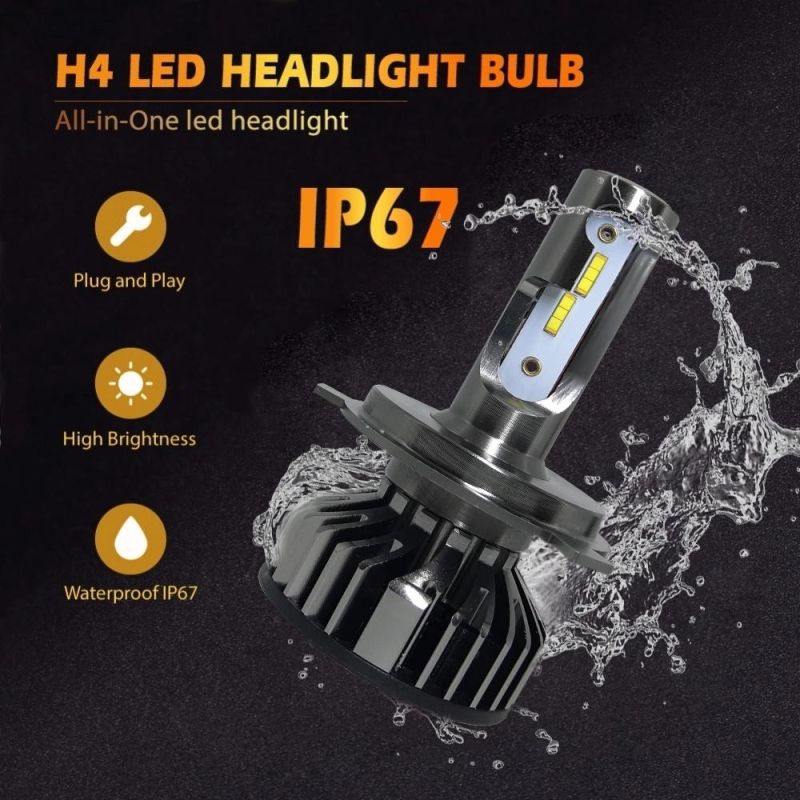Most Popular F2 Csp Chips 80W H4 LED Headlight 6000K 9005 Car LED Headlight Bulb