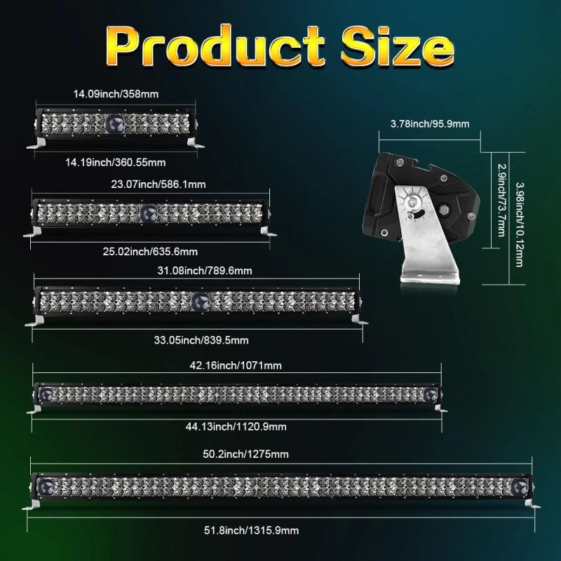 2019 New Dual Row LED Light Bar 4X4 off Road LED Driving Lights14 22 30 40 50inch LED Light Bar with Spot/Flood Beam