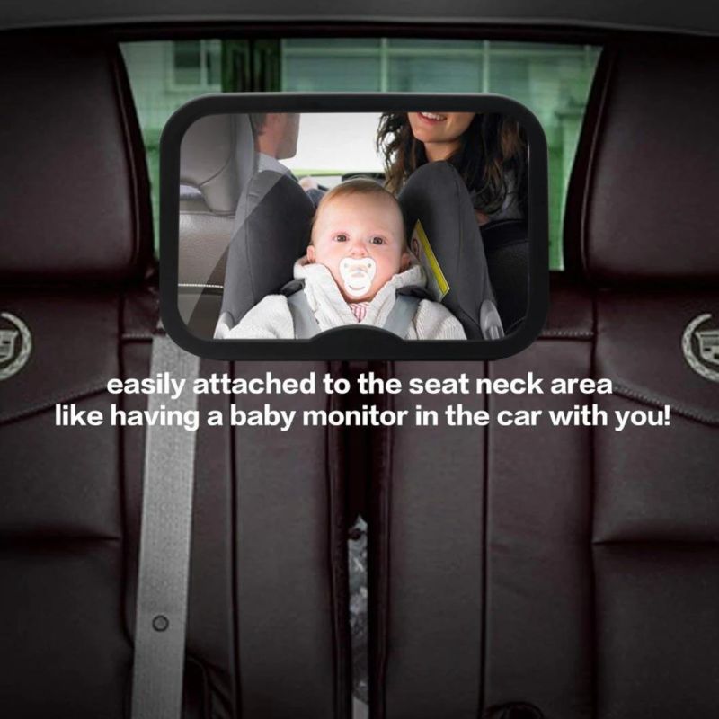 360 Degree Rotational Rectangle Universal ABS Acrylic Baby Infant Backseat Mirror for Car Seat