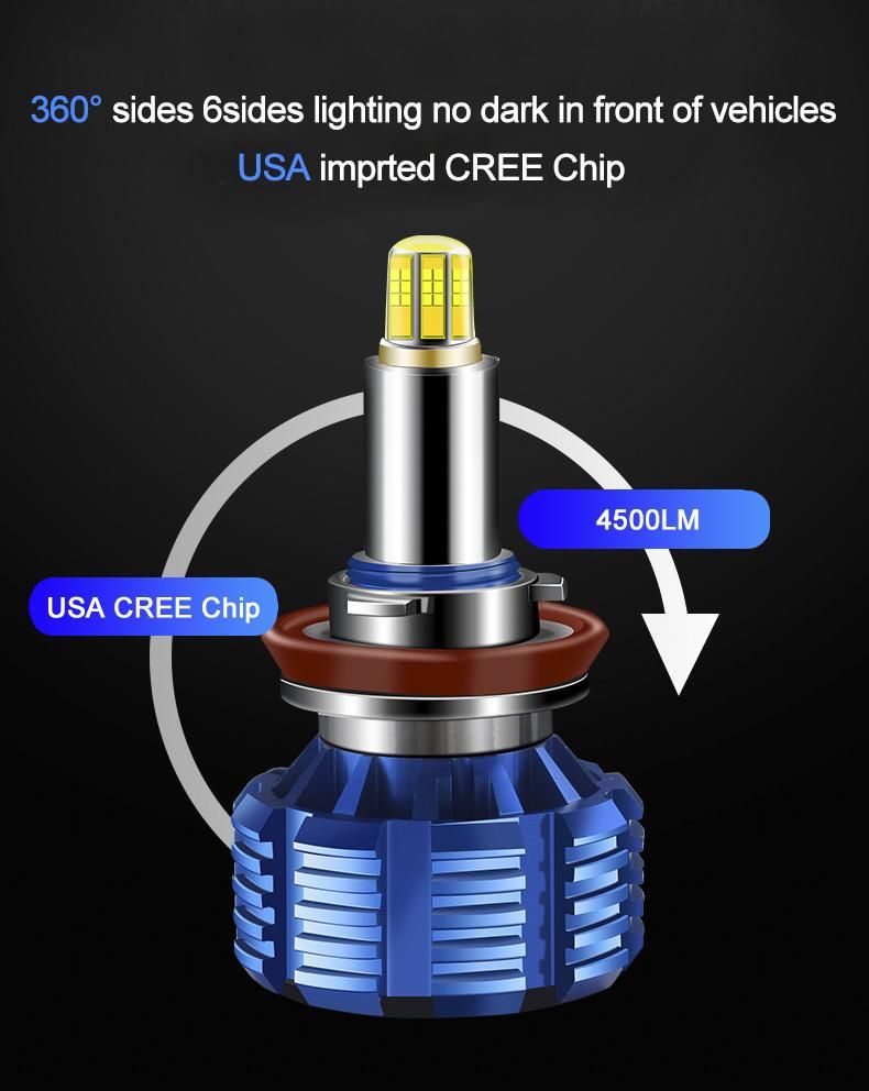 H4 LED H7 Headlights H13 360 Degrees H11 Car Headlight 9004 9005 9006 6500K 50W 10000lm Projector Car Lights