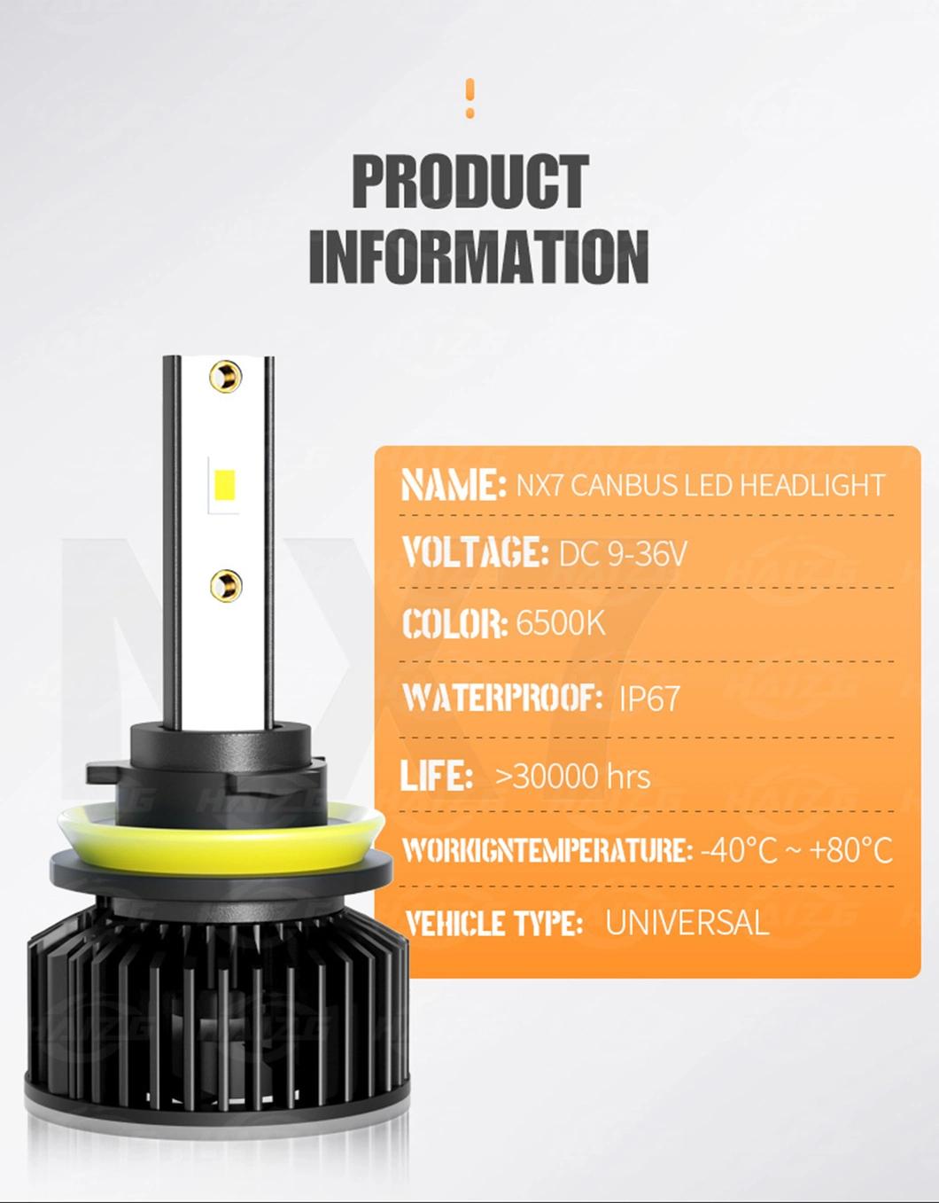 Haizg Auto LED Headlight Canbus H1 H4 H7 H11 9005 9006 LED H4 Headlight 50W 10000lm 6500K Others Car Light Accessories