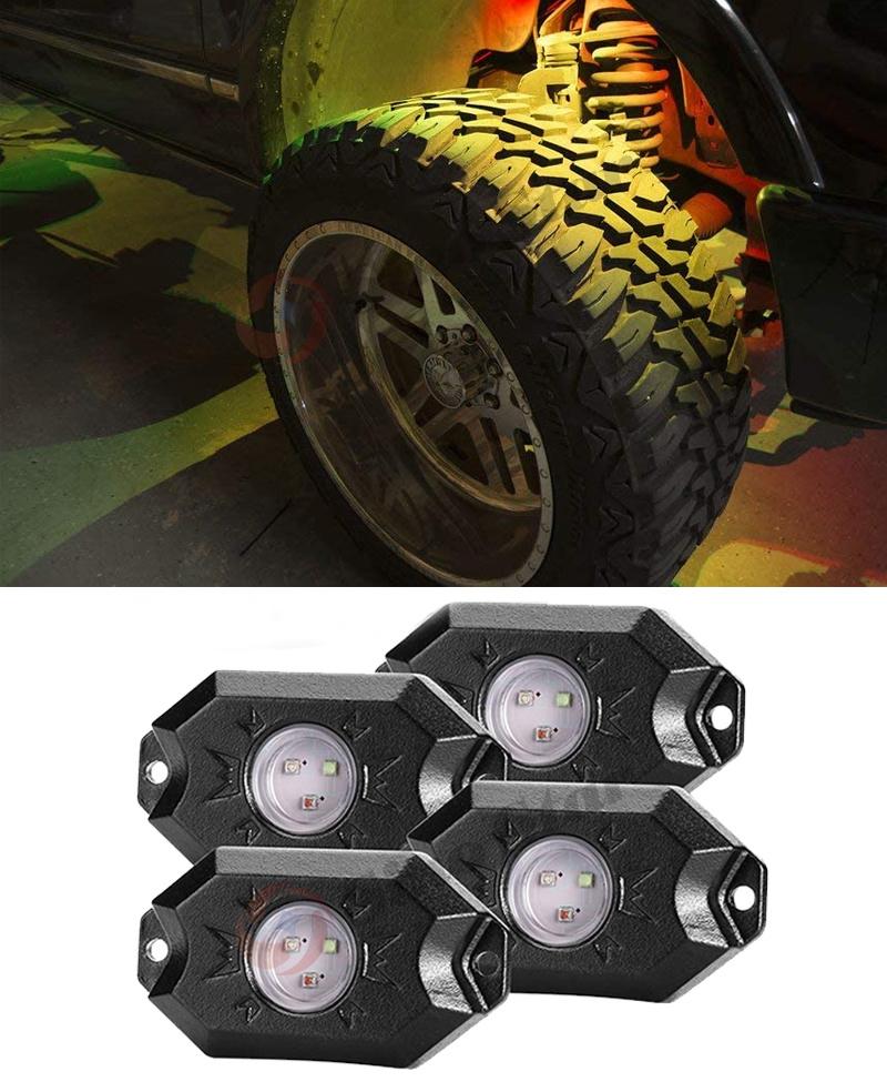 Ss731435 Car RGB LED Rock Light 3600 Lumens/ 12PCS CREE RGB Chips Die-Cast Aluminum Housing