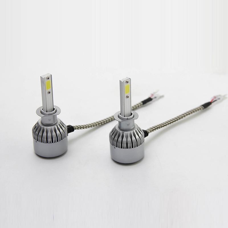 2X White Car LED Headlight C6 H1 H3 H4 H7 H11 Hb3 9005 Hb4 9006 COB 72W 7600lm Front Auto Fog Bulb Automobile Headlight DRL 6500K