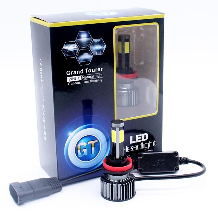 4 Sides LED Light H8 H9 H11 Headlight Bulbs for 12V Automobiles