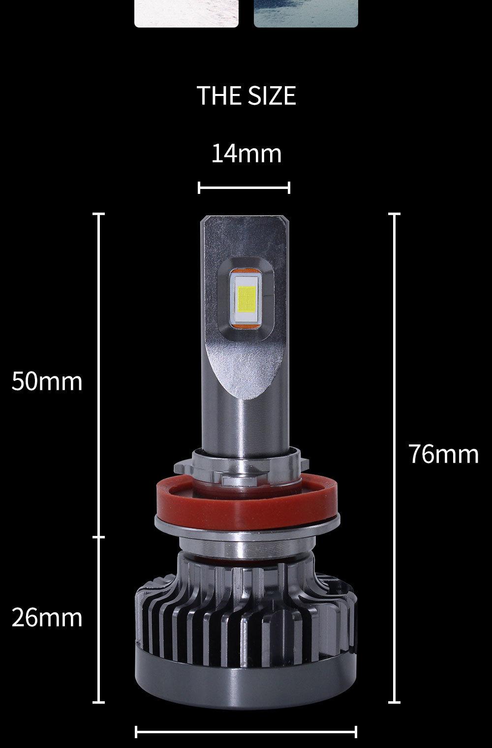 High Quality G50 H7 H4 LED Bulb Car Headlight H11 H1 H8 H3 H9 9005/Hb3 9006/Hb4 9007 Hi-Lo Beam 80W 10000lm Auto Headlamp LED Headlight