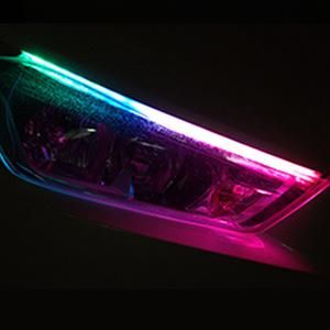 Car Headlight Strip Lights, Multicolor LED Daytime Running Lights, RGB Flexible Headlights LED Strips Waterproof Switchback Sequential Turn Signal Lights