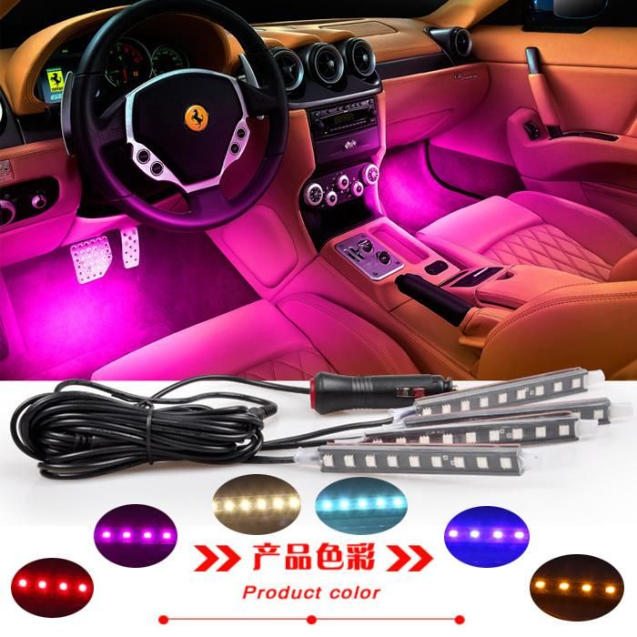 9SMD 5050 Music Remote Control RGB Interior Atmosphere Light