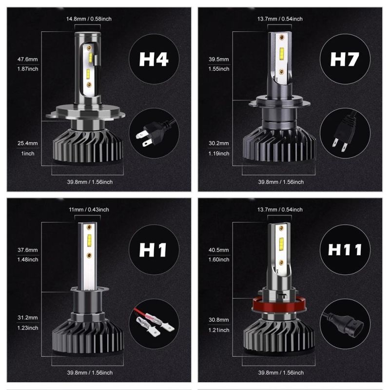 F2 LED Headlight 80W 12000lm High Repurchase Rate H4 H7 9005 9006 H13 Light Bulbs