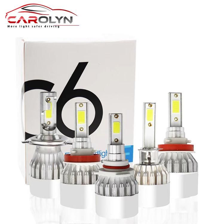 Low Price C6 Car LED Headlight Bulb 3800lm 36W H4 H7 H11 H13 9005 9006 880 COB Chips