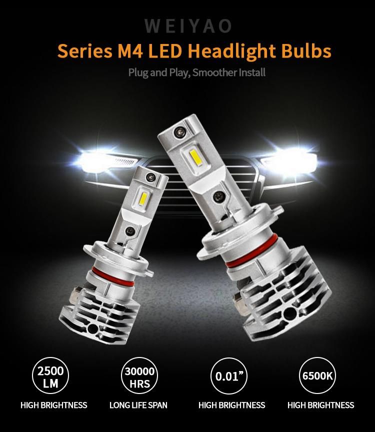 Wholesale Price 6000K Turbo Fan Car LED Headlight H7 H4