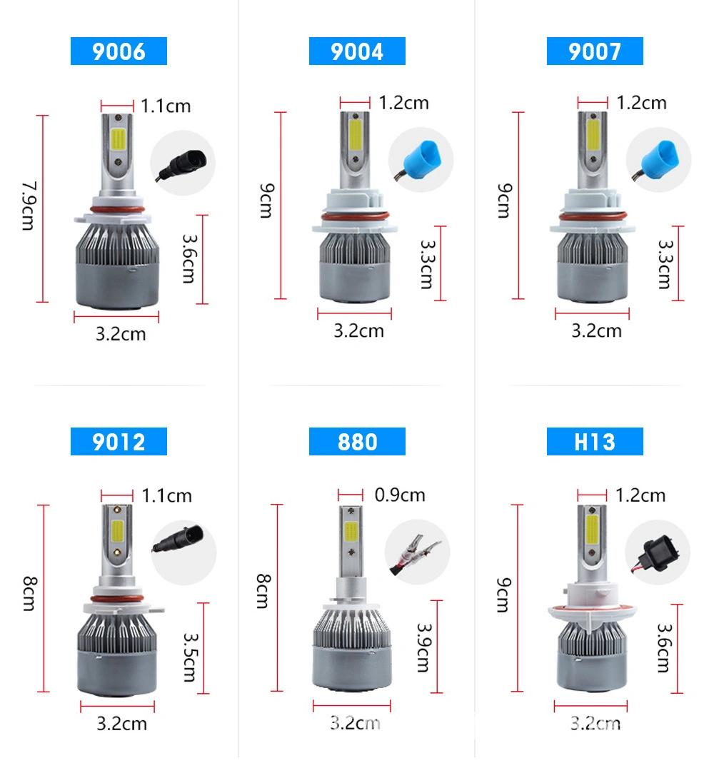 C6 Auto LED Lights 12V DC Car LED Headlight 3800lumen LED Car Light