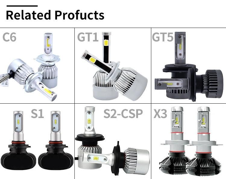 High Brightness H7 C6 Car H4 LED Headlight Bulbs with 38W 4800lm LED Car Headlight Kit H7 LED Car Headlight