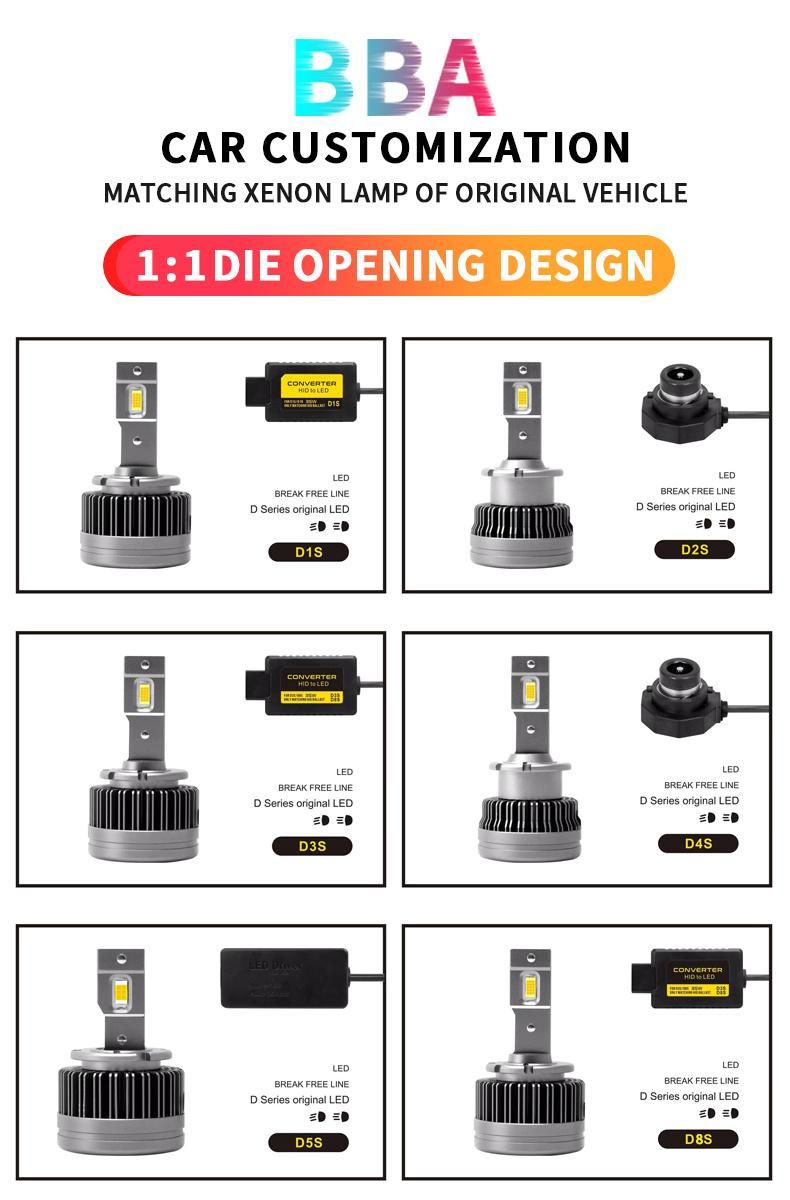 High Power New 4500lm 60W 12V Super Bright D2s LED Head Lights, High Low Auto Car LED Headlamp