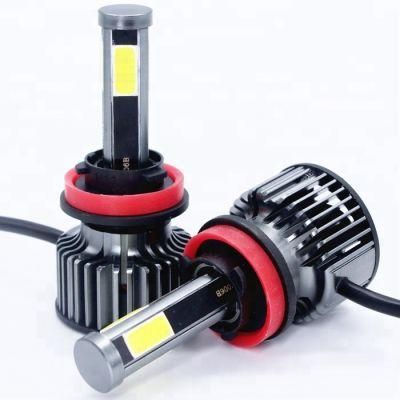 Gt1 12V Car LED Headlight 4 Side H8 H9 H11 LED Light Bulbs 6500 Super Bright