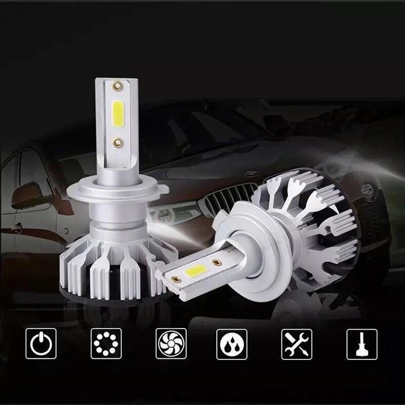 Hot Sale a Pair F2 Car LED Headlight H1/H3/H4/H7/H8/H11 Mini Car Lights COB LED90059006 Car Modified One-Piece High Beam Low Beam Headlight