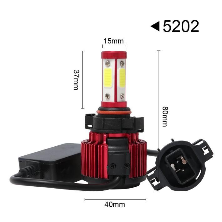 X6 2PCS 4 Sides H4 LED H7 Car Headlight Bulb Hb3 Hb4 5202 H13 9004 H11 LED Headlight 6500K 8000lm 360 Degree Autolamp Bulb