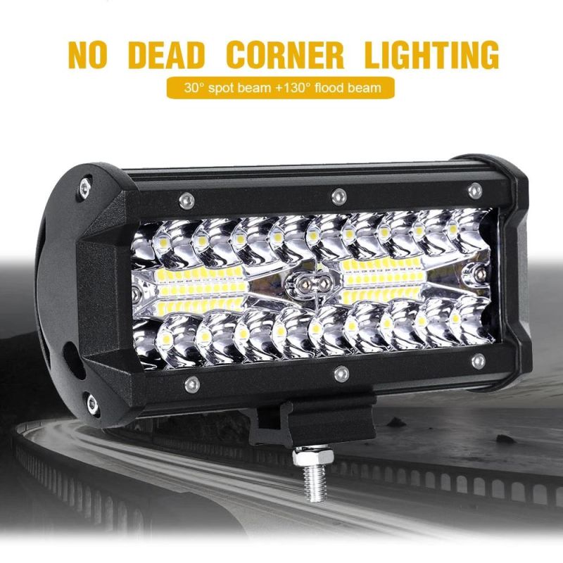 2PCS LED Bar 7 Inch LED Light Bar 3 Rows Work Light Combo Beam for Driving Offroad Boat Car Tractor Truck 4X4 SUV 12V 24V