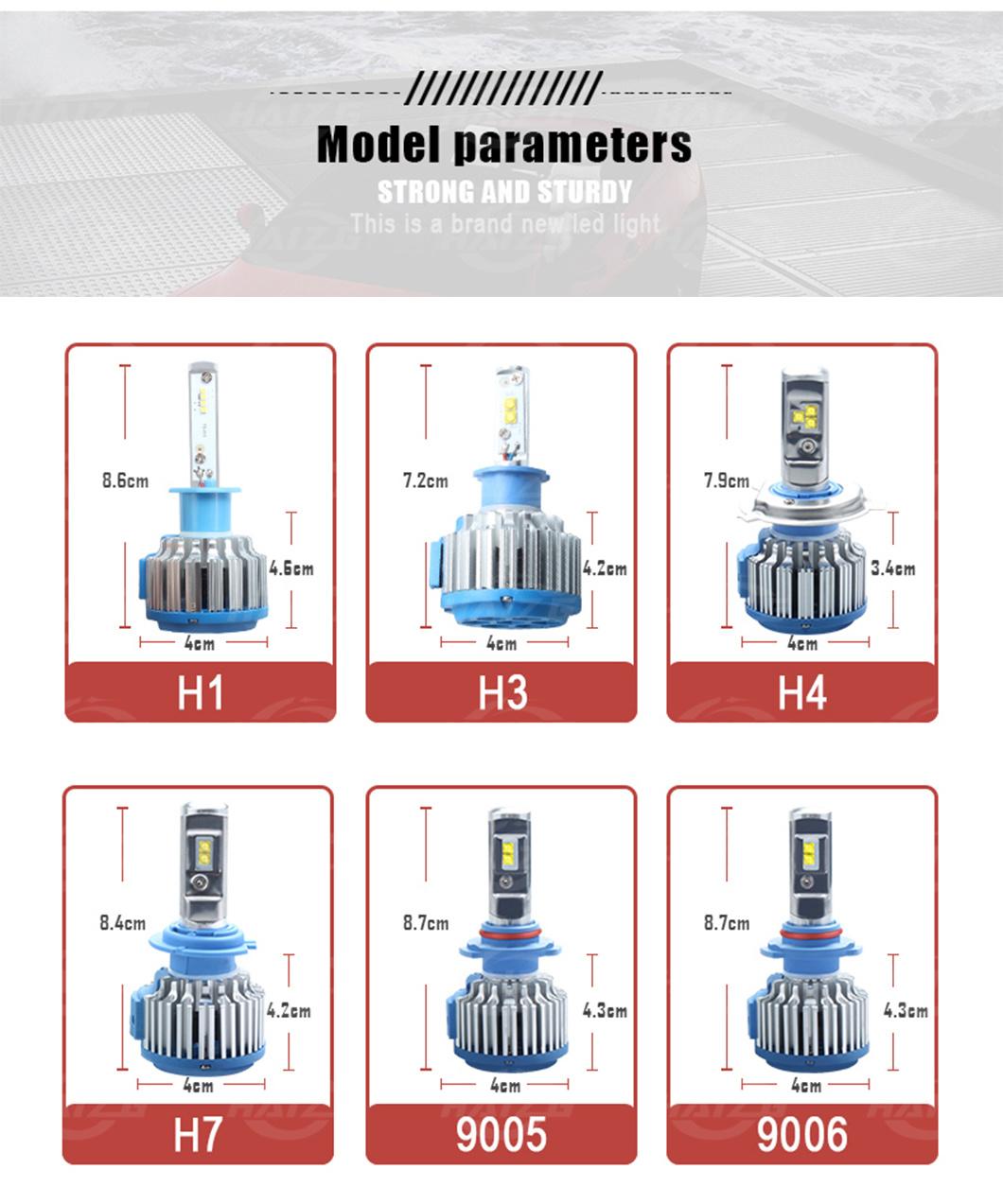 Haizg T1 H4 LED Headlight Kit 50W 8000lm H1 H3 H7 H8 H9 H11 Hb3 Hb4 Fun LED Bulb Light Fog Light Drive Kit Luz LED Focos LED Kit Car LED