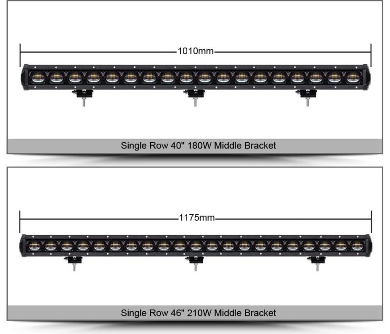 Single Row 6D Strip Light 30W 90W 120W Car Spotlight Large Lens Light Bar LED