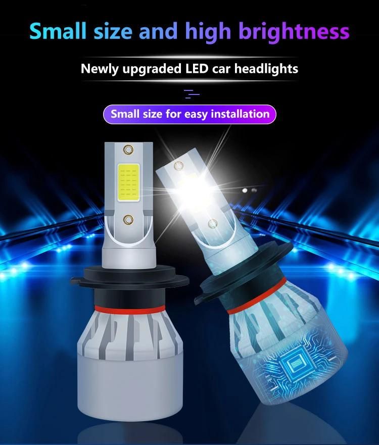 C6 3800lm IP68 9-32V H1, H3, H4, H7, H11, H13, 9005, 9004, 9007, 9006 LED Car Headlight for Auto Car, Truck