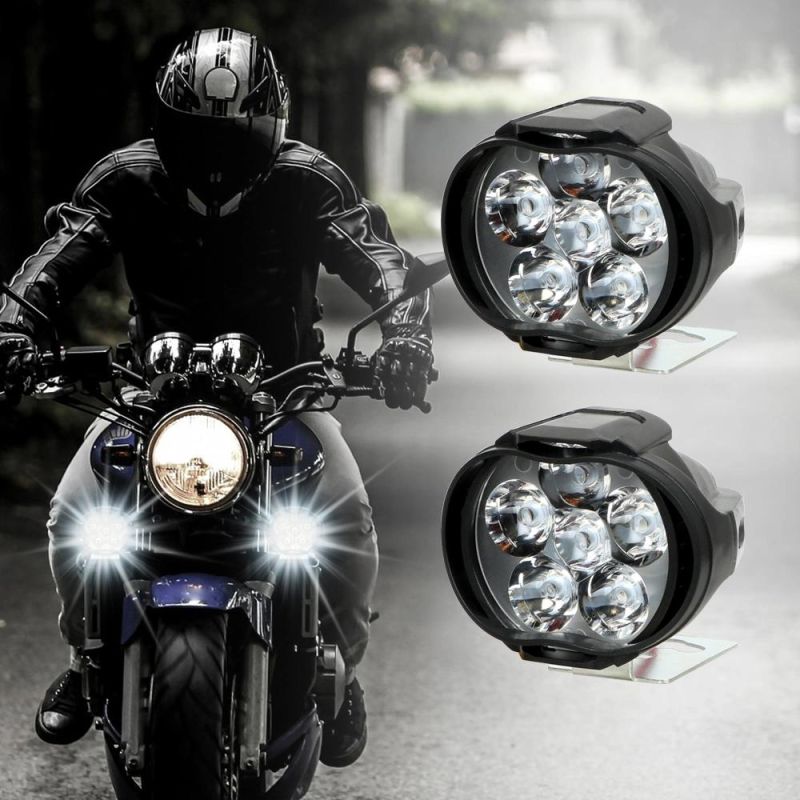 Motorcycle Light 6500K White Super Bright 6 LED with Lens